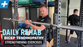 Bicep Tendinopathy Strengthening Exercises  Tim Keeley  Physio REHAB [upl. by Rednasela528]