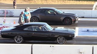 Legendary Charger RT vs Dodge Demon  14 mile drag race [upl. by Taam558]