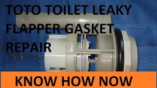 Toto Toilet Replace Flapper Gasket on Flush Drain Valve [upl. by Anitnahs]