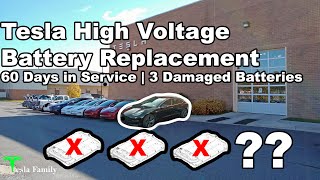 Tesla High Voltage Battery Replacement  60 Days in Service  3 Damaged Batteries  One Year Later [upl. by Jephthah]