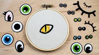 HOW TO EMBROIDER PLUSHIES EYES  DIY Patches  Free Pattern [upl. by Ormand]