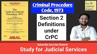 Criminal Procedure Code  Section 2 Definitions  CrPC  crpc [upl. by Zacharie248]