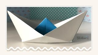 Cómo hacer un BARCO de papel  Origami Boat that floats  Tutorial [upl. by Naryk]