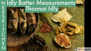 Idli batter measurements with Idly rava amp Thonnai idly [upl. by Aland891]