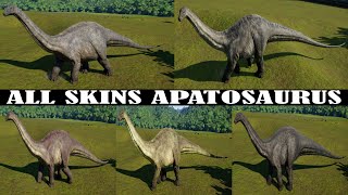 ALL SKINS APATOSAURUS  JURASSIC WORLD EVOLUTION [upl. by Hiller]