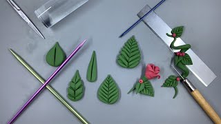 A Polymer Clay Miniature Flowers Tutorial Leaves Leaves Leaves [upl. by Chemesh]