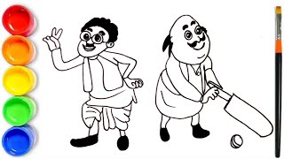 Motu Patlu and Ghasitaram Drawing  Motu Patlu Drawing  Motu Patlu [upl. by Ocirederf990]