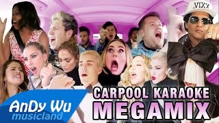 CARPOOL KARAOKE MEGAMIX ft James Corden amp All The Artists 20152016 [upl. by Niamert]