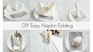 EASY Napkin Folding Tutorials for beginners [upl. by Jessie923]