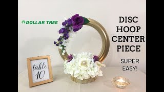 DIY Dollar Tree Hoop Circle Centerpiece EASY  FAST [upl. by Vastah]