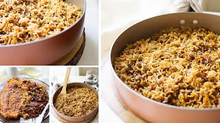 Mujadara Recipe  Vegan Lentils and Rice with Crispy Onion  One Pot Lentils and Rice [upl. by Adriano]