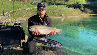 OBIETTIVO TROTA  Pesca alla Trota in lago Tremarella piombi vetri catene e razzetti [upl. by Cavallaro]