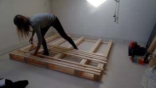 Pallet bed frame  DIY [upl. by Gladwin]