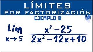 Solución de límites por factorización  Ejemplo 8 [upl. by Doscher]