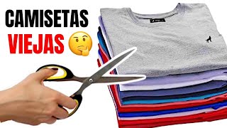 3 IDEAS FÁCILES DE RECICLAR CAMISETAS VIEJAS  TRANSFORMAR ROPA [upl. by Ynnot]