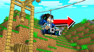 How to Build a WORKING ZIPLINE in Minecraft Tutorial NO MODS [upl. by Anipsed]