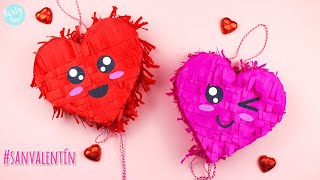 Mini piñatas para regalar en San Valentín  Partypop DIY🎉 [upl. by Sirotek51]