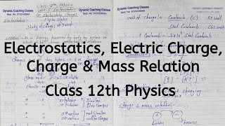 Electrostatics Electric Charge Charge and Mass Chapter 1 Electric Charges and Fields Class 12 [upl. by Enyak]