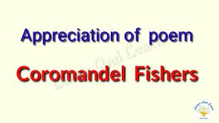 Std 9th English LL 31 Coromandel Fishers  Appreciation [upl. by Adeys276]