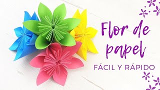 🌸 Cómo hacer una flor de papel fácil y rápido [upl. by Leirua]