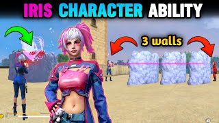 NEW CHARACTER IRIS COMPLETE ABILITY TEST  GARENA FREE FIRE [upl. by Clauddetta]