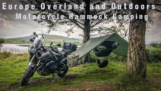 Motorcycle Hammock Wild Camping Galloway Forest Scotland Firebox Stove Steak amp Cold Beer [upl. by Gayel]