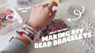 making simple bead bracelets 🍭  jelly record [upl. by Ahrat]