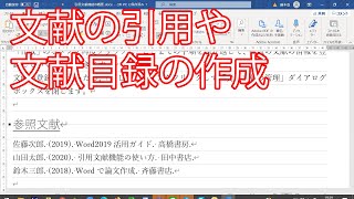 Word文献の引用や文献目録の作成 [upl. by Ahtikal]