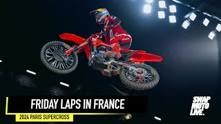 Full Practice Laps At The 2024 Paris Supercross  Press Day Raw [upl. by Navlys]