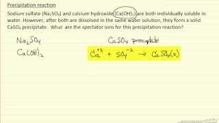 Precipitation Reaction Spectator Ions Example [upl. by Yerffoj]