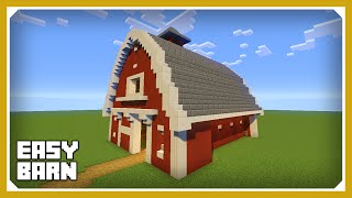 Minecraft How To Build A Barn House Tutorial Easy Survival Minecraft House [upl. by Olnek]