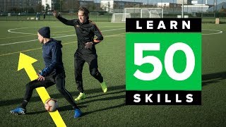 LEARN 50 MATCH SKILLS  Awesome football skills tutorial [upl. by Artina]