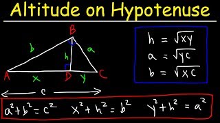 Altitude on Hypotenuse Theorem  Geometry Practice Problems [upl. by Boyes]