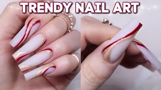 TRENDY NAIL ART ✨ SWIRL NAILS [upl. by Neleag]