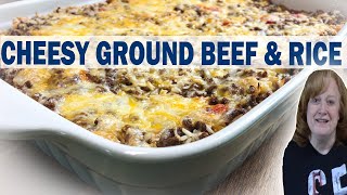 CHEESY GROUND BEEF amp RICE CASSEROLE RECIPE  Cook with Me Casserole [upl. by Aldric]