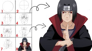 How to Draw Itachi Uchiha  Step By Step  Naruto [upl. by Yrek805]