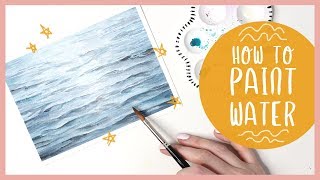 How To Paint Ocean Water with Watercolor Tutorial [upl. by Wenonah]