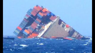 Top 10 Large Container Ships Crashing at Waves In Storm [upl. by Rusell696]