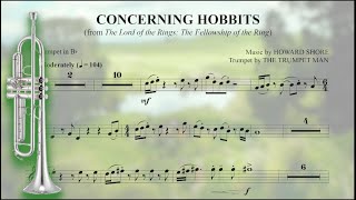 Concerning Hobbits  Bb Trumpet Sheet Music [upl. by Concettina]