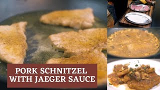 Pork Schnitzel with Jaeger Sauce Recipe [upl. by Swihart]