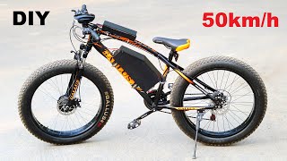 DIY Electric Bike 50kmh Using 350W Hub Motor [upl. by Boothe104]