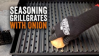 Seasoning GrillGrates With Onion [upl. by Ahsiruam]