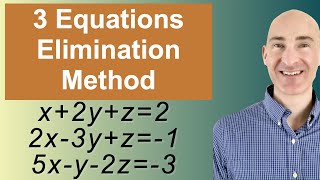 Solving Systems of 3 Equations Elimination [upl. by Ruffi]