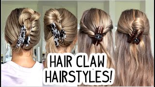 HOW TO EASY amp QUICK CLAW CLIP HAIRSTYLES Short Medium and Long Hairstyles [upl. by Ydnolem]