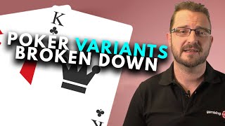 Different Poker Games Explained Holdem Omaha Stud Draw [upl. by Munn849]