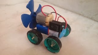 how to make a simple car   fan powered car [upl. by Lunette]