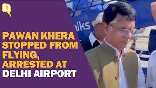 Congress Leader Pawan Khera Deplaned Arrested From IGI Airport  What Unfolded [upl. by Evangeline]