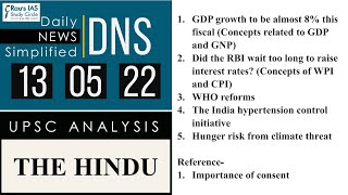 THE HINDU Analysis 13 May 2022 Daily Current Affairs for UPSC IAS – DNS [upl. by Henigman]