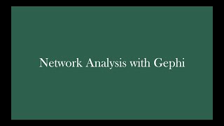 Network Analysis with Gephi [upl. by Schlosser128]