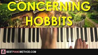 Lord Of The Rings  Concerning Hobbits Piano Tutorial Lesson [upl. by Atwahs]